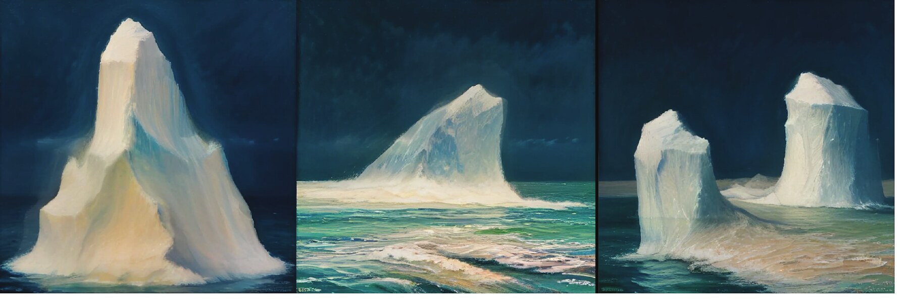 three generated icebergs